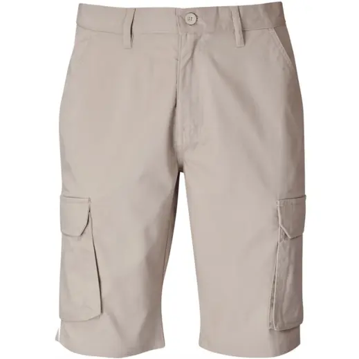 Mens Highlands Cargo Shorts Stone Front